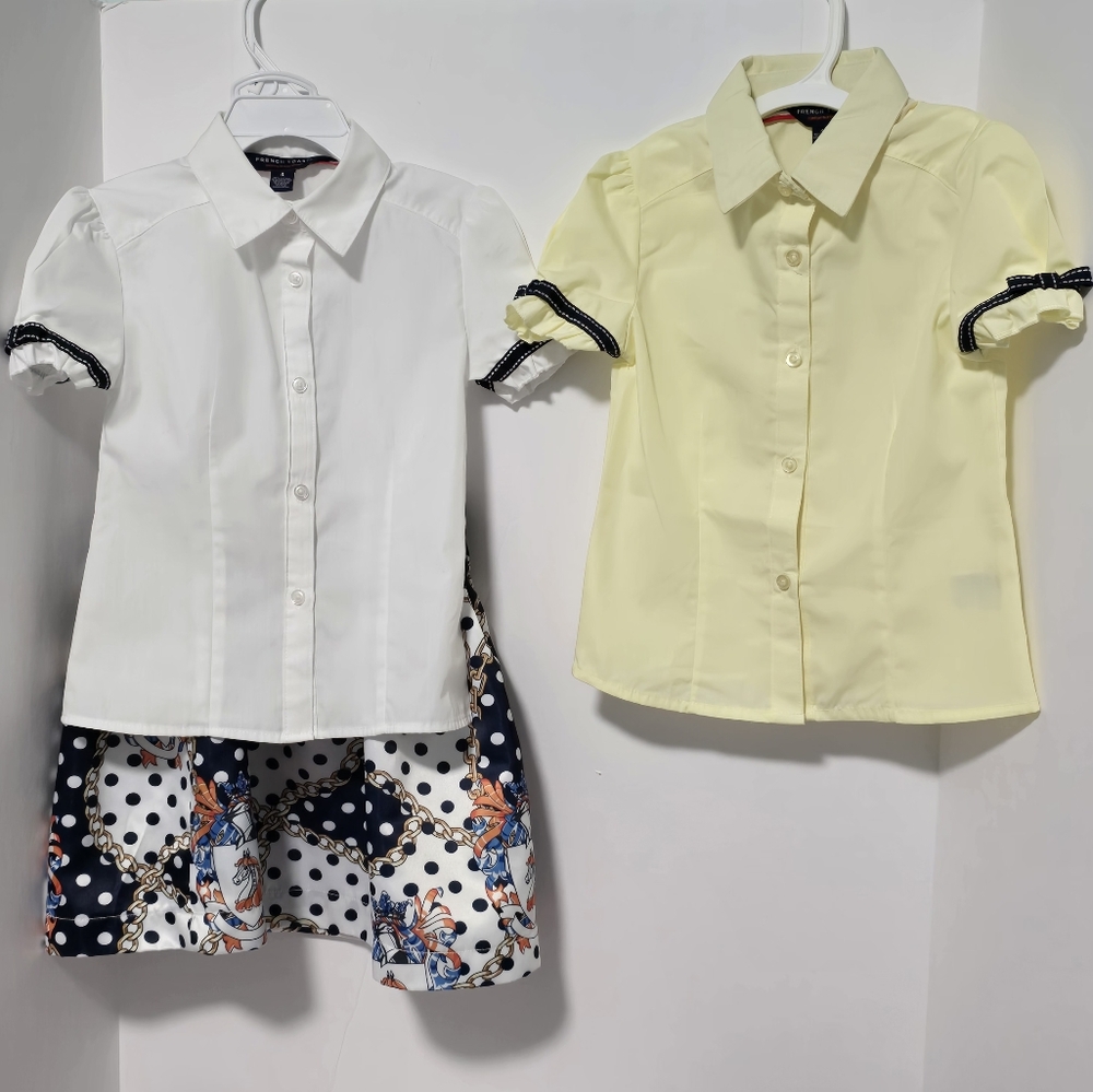 French Toast Girls Preppy School Uniform Short Sleeve Tops With Matching Skirt - Picture 1 of 16